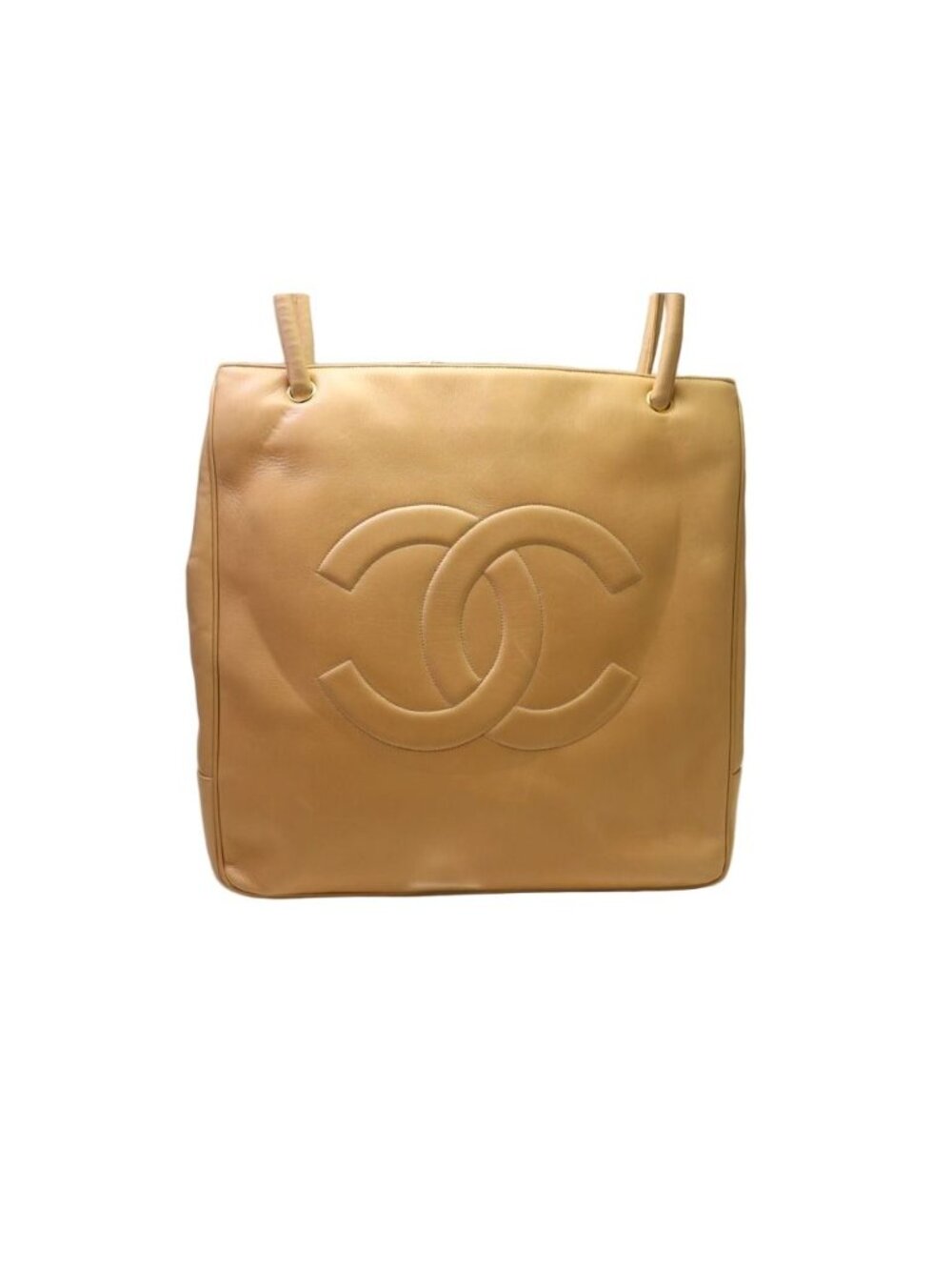 Chanel CC Logo Lambskin Tote Bag